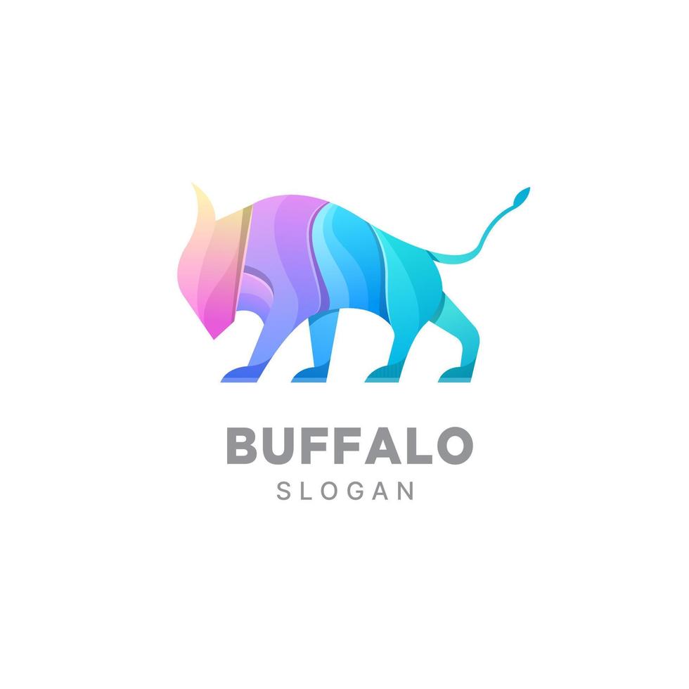 Buffalo logo design gradient colorful template vector