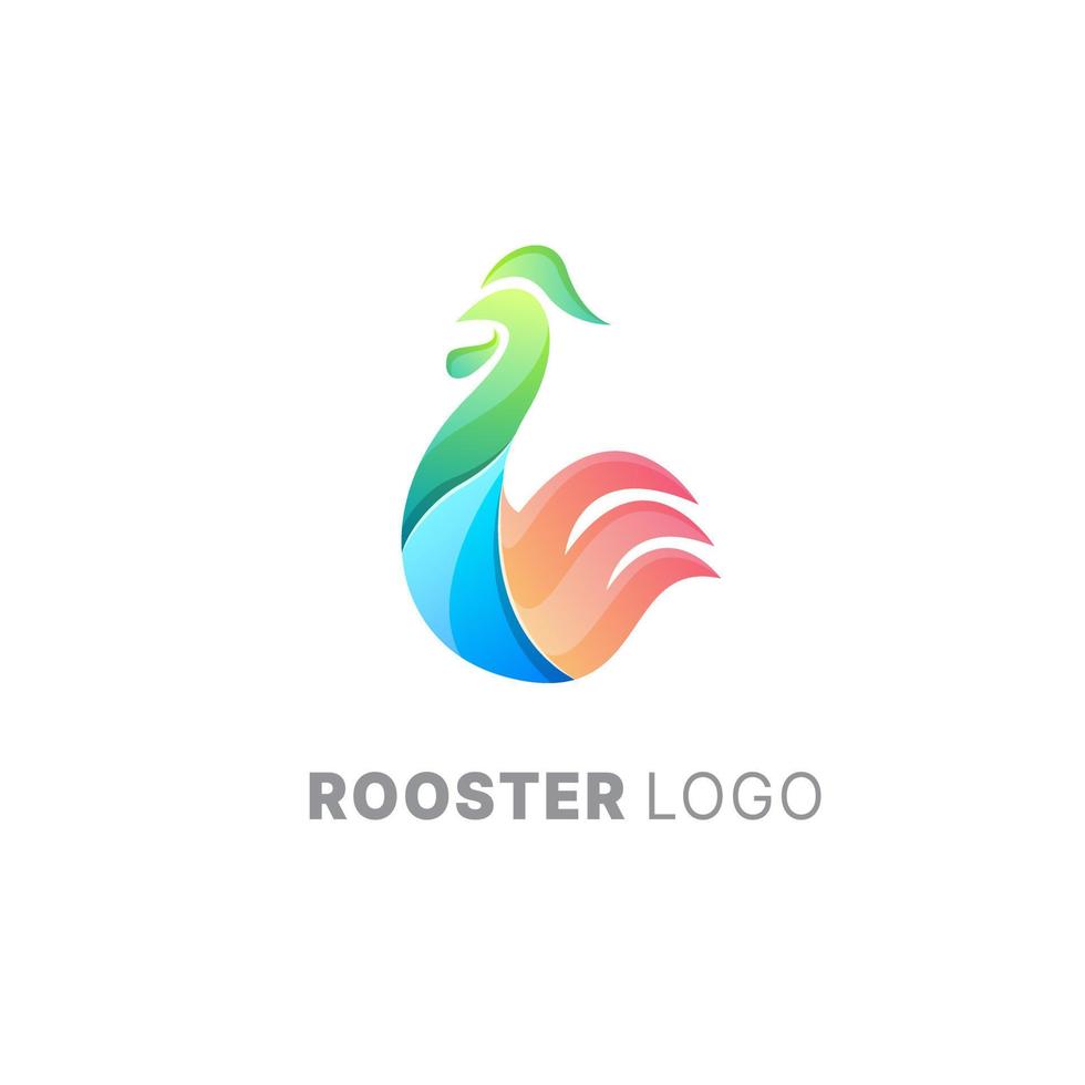 diseño de logotipo de gallo degradado colorido plantilla, logotipo de pollo vector