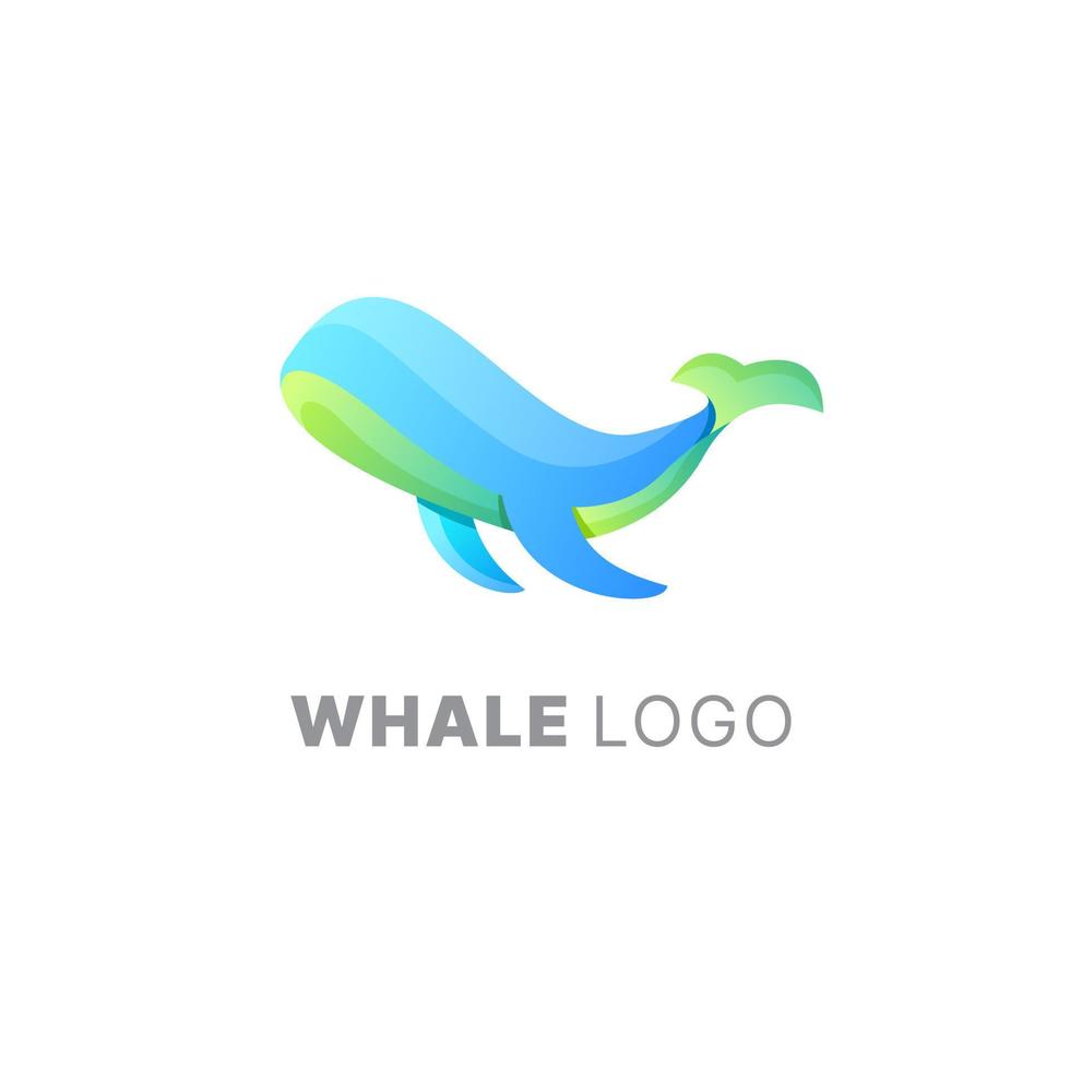 Whale logo design gradient colorful template vector