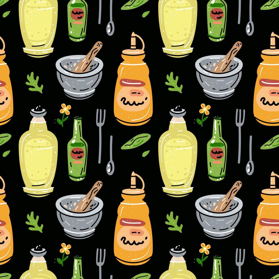Bright seamless pattern for kitchen design, for the menu vector