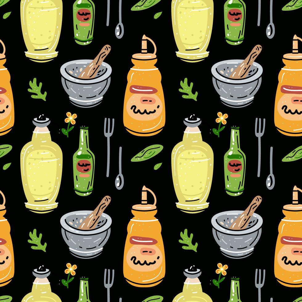 Bright seamless pattern for kitchen design, for the menu vector