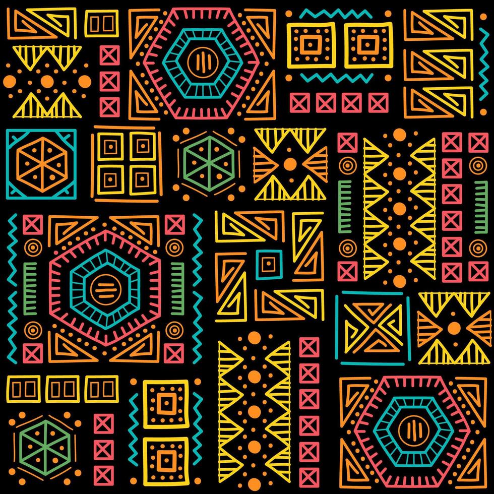 patrón sin fisuras de patchwork maya. fondo multicolor brillante vector