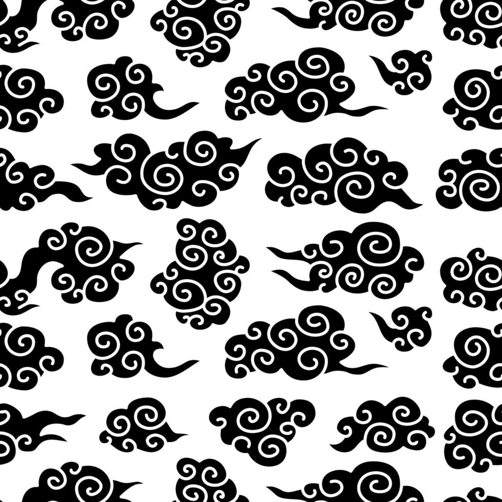 Chinese traditional clouds seamless pattern. Oriental ornament background vector