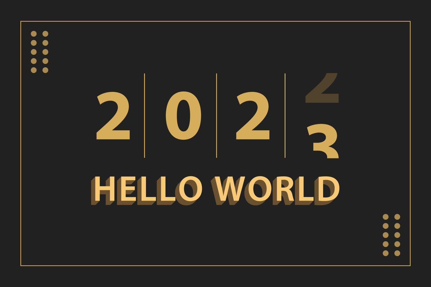 feliz año nuevo 2023 texto dorado 3d vector