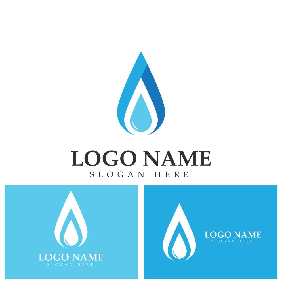 icono de vector de logotipo de gota de agua azul