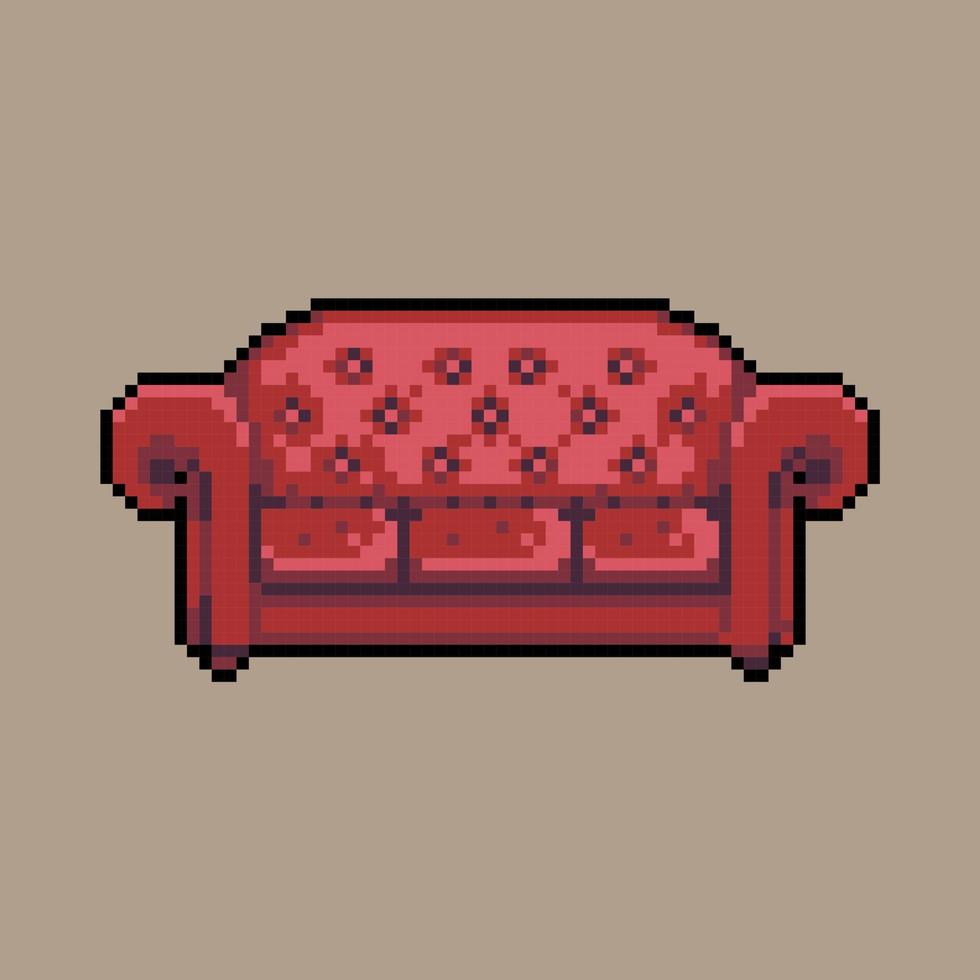 Fully Editable Pixel Art sofa vector illustration for games
