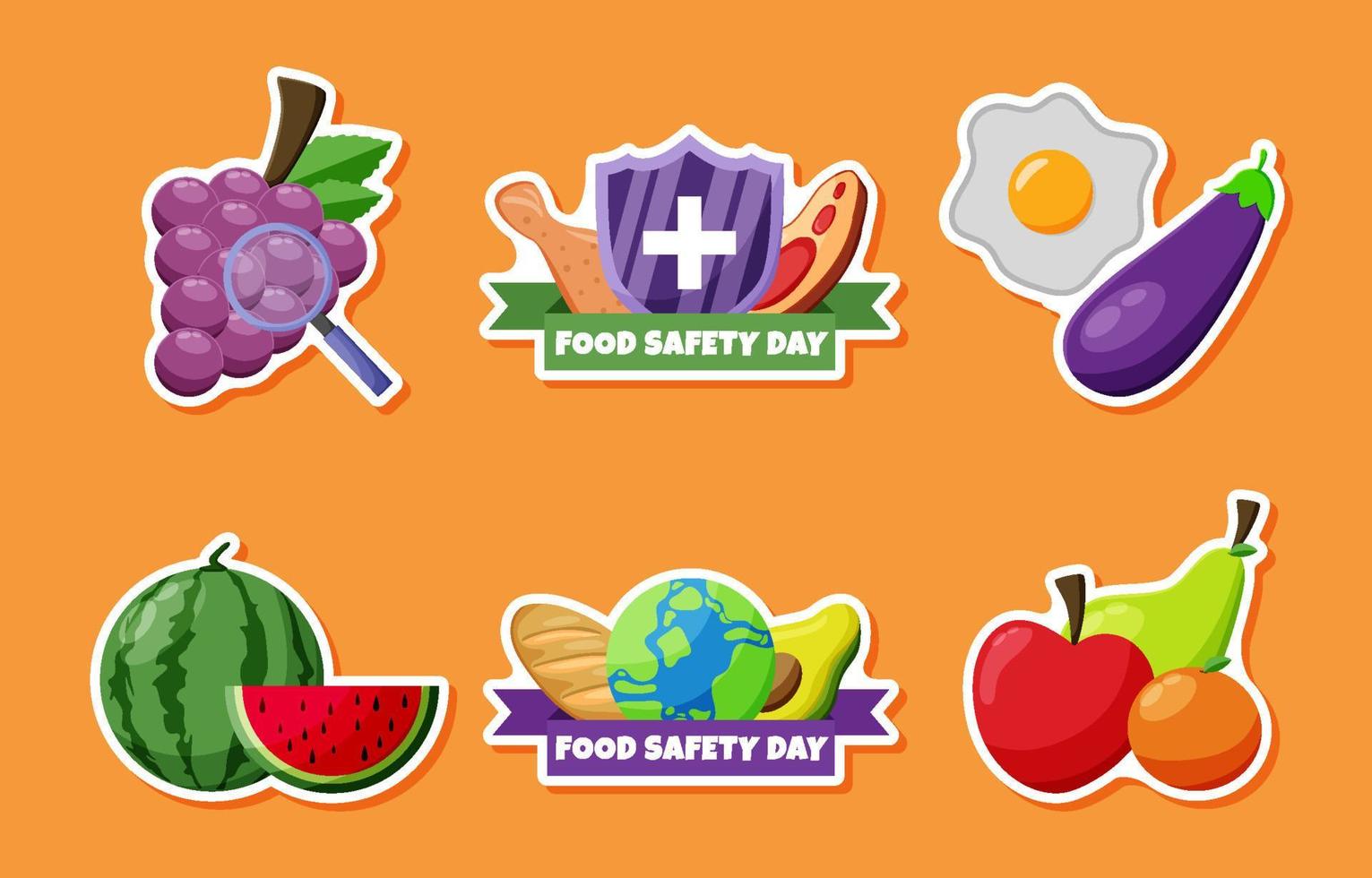 World Food Safety Day Sticker Pack vector