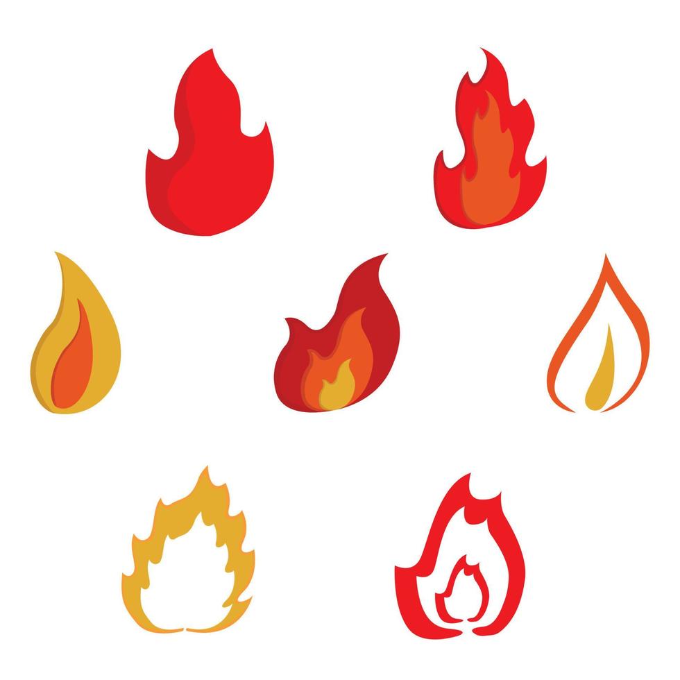 set of flames vector