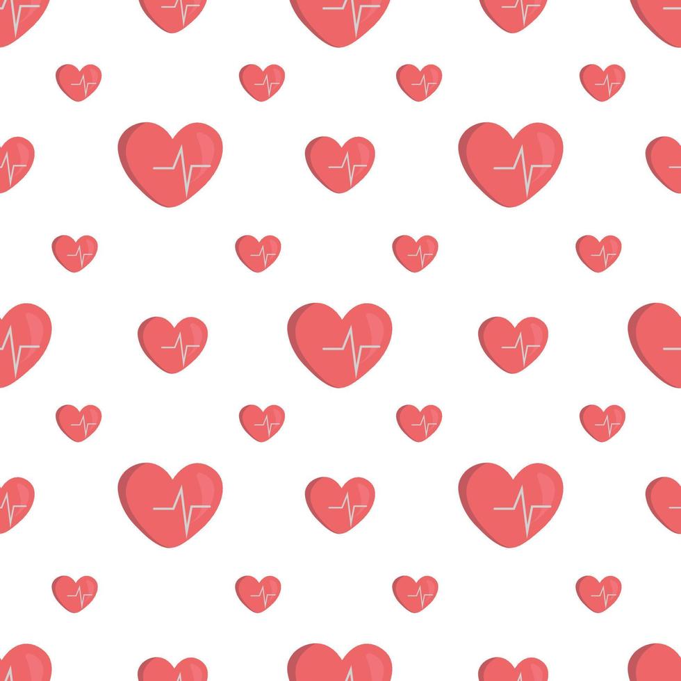 heart pattern with cardiogram vector