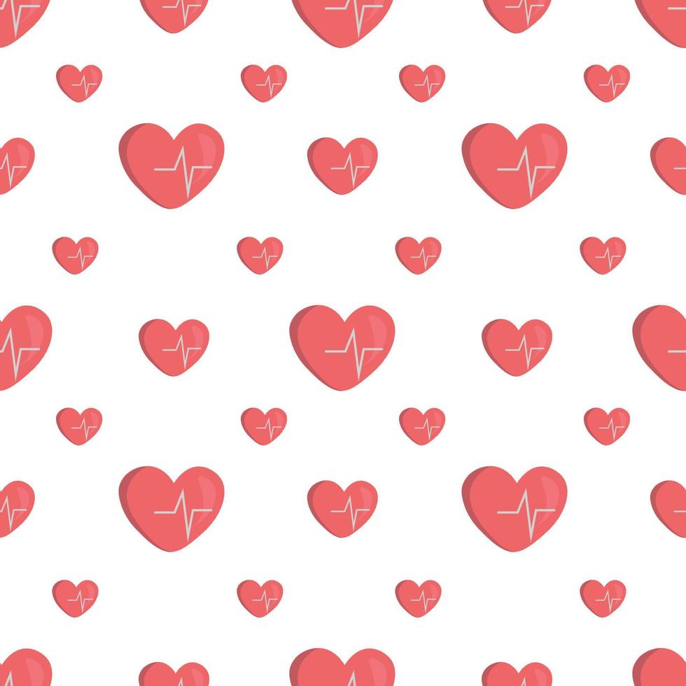 heart pattern with cardiogram vector