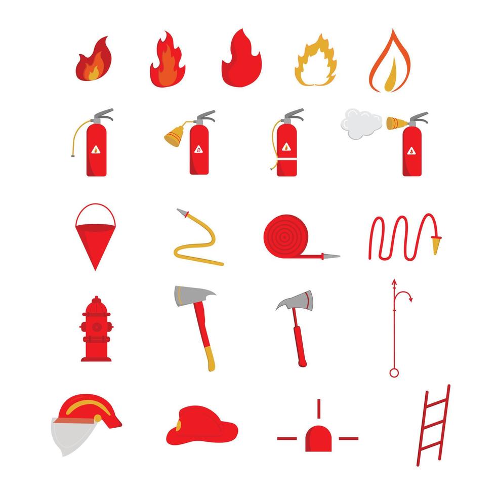 set of fireman vector