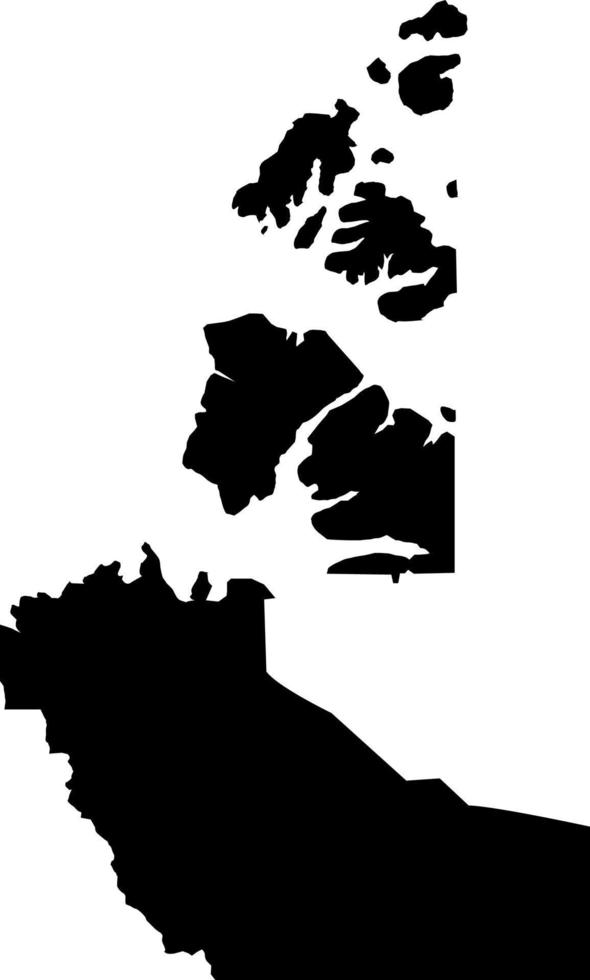 mapa vectorial de los territorios del noroeste de canadá estilo minimalista dibujado a mano. vector