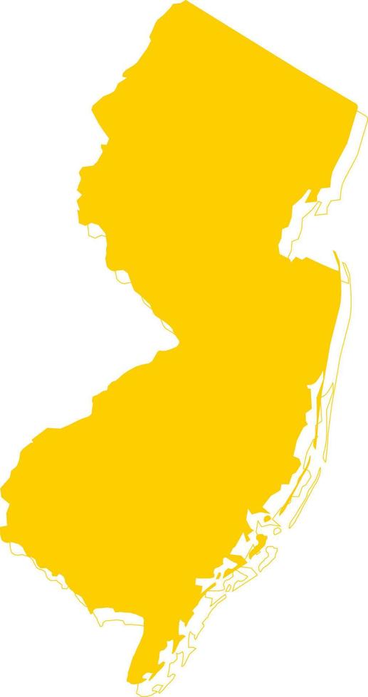 America New Jersey vector map.Hand drawn minimalism style.