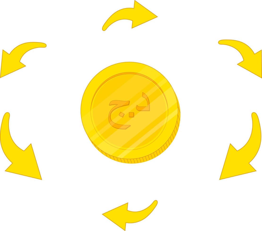 moneda dinar argelino vector