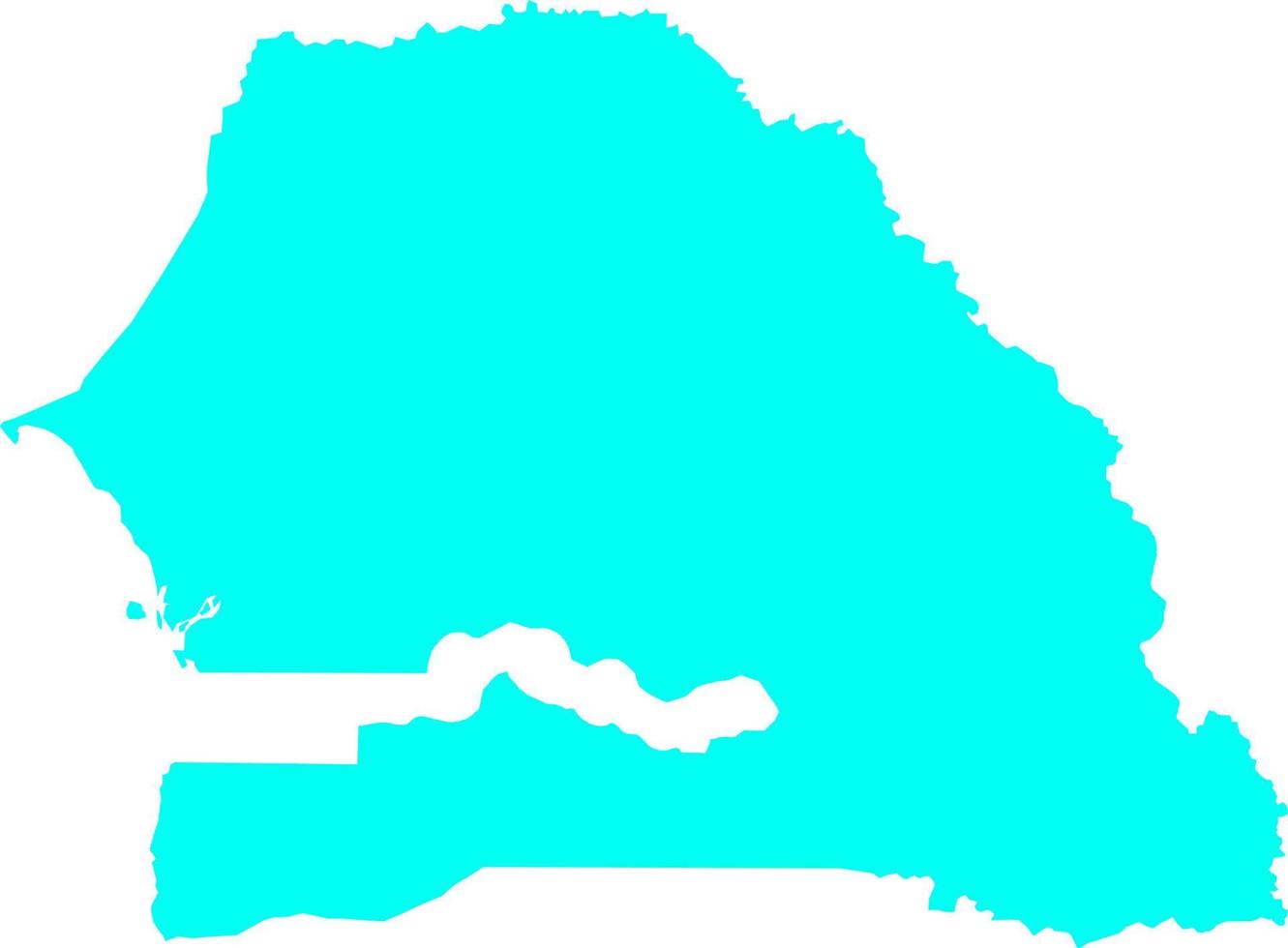 senegal mapa vectorial vector