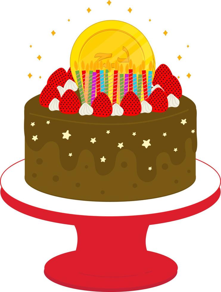 Algerian Dinar Coin Chocolate Cake vector
