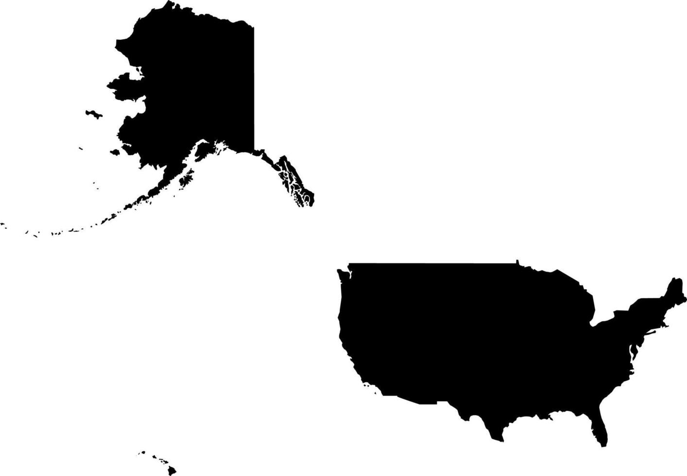 America United States vector map.Hand drawn minimalism style.