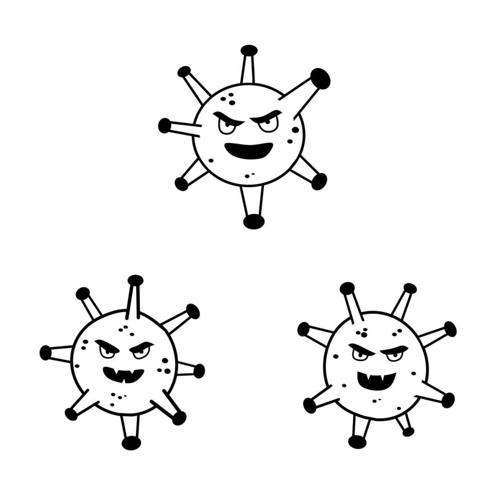 diseño de vector de ilustración de virus de corona negra