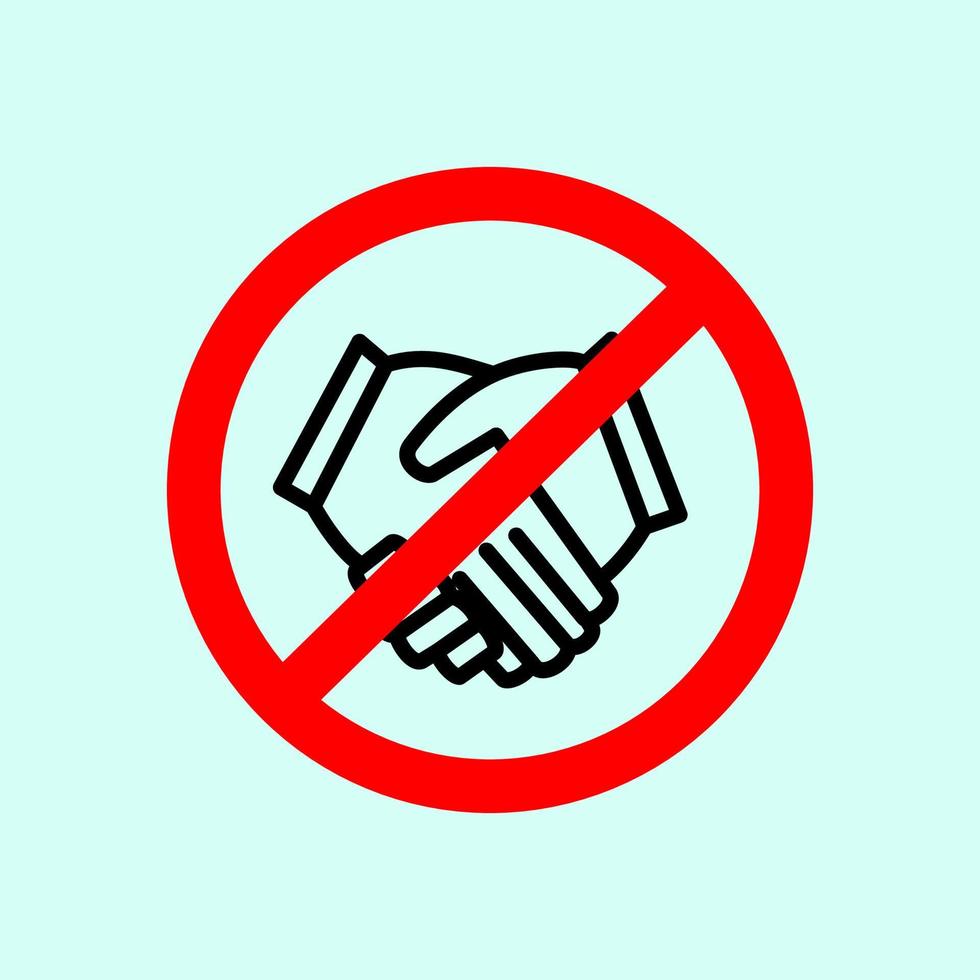 No handshake for virus prevention concept vector illustration. how to prevent corona virus icon vector design