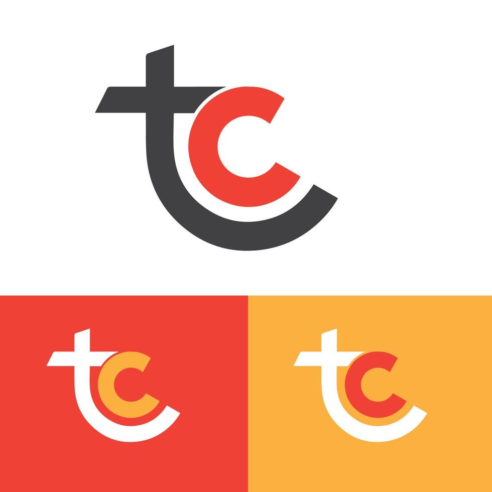 diseño de logotipo de vector de letra tc