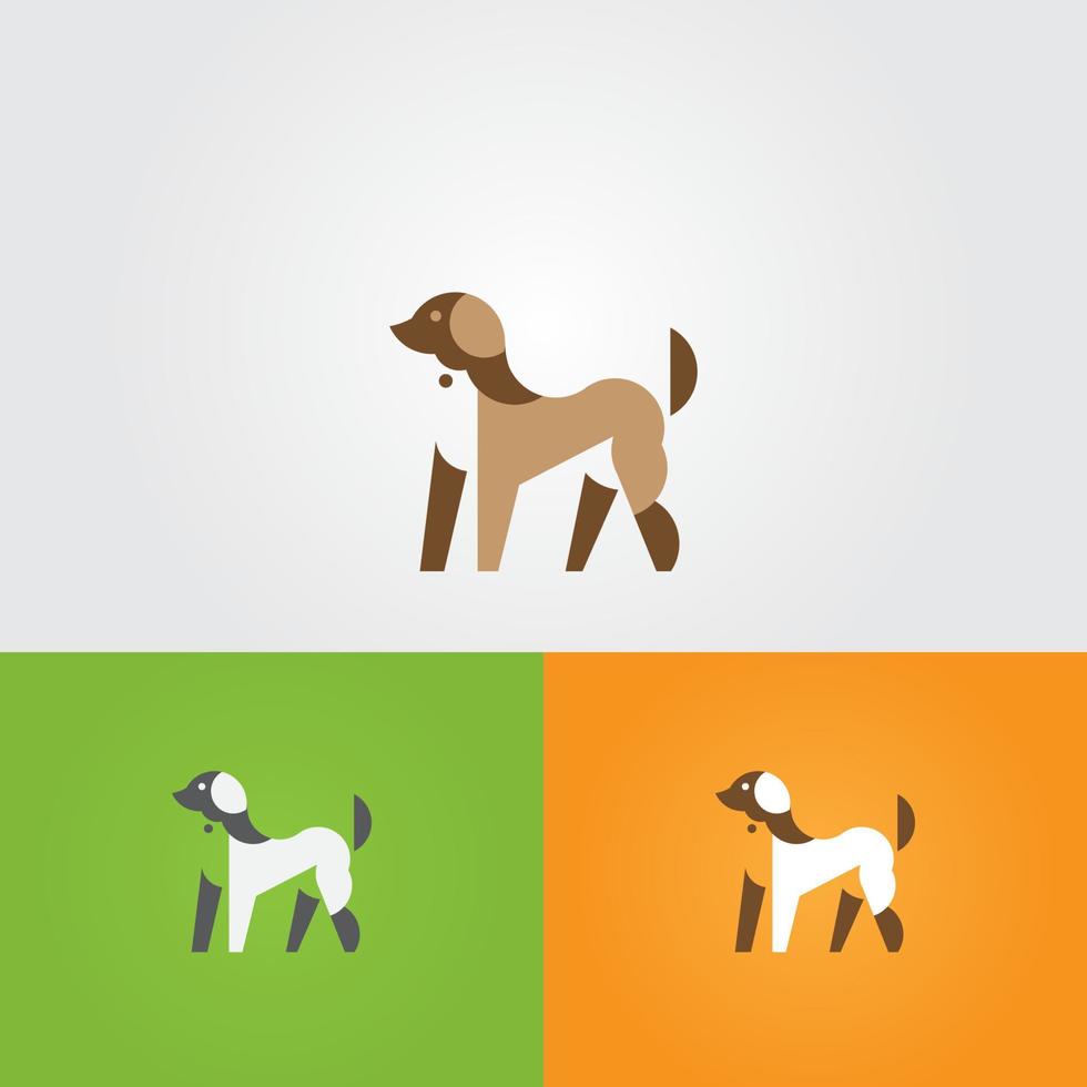 Cute Dog Standing Vector Logo Design