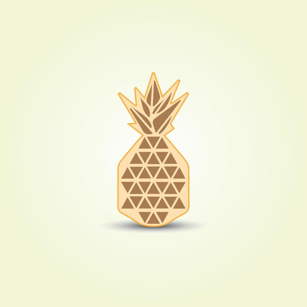 Pineapple in Triangular Shape Logo Design vector