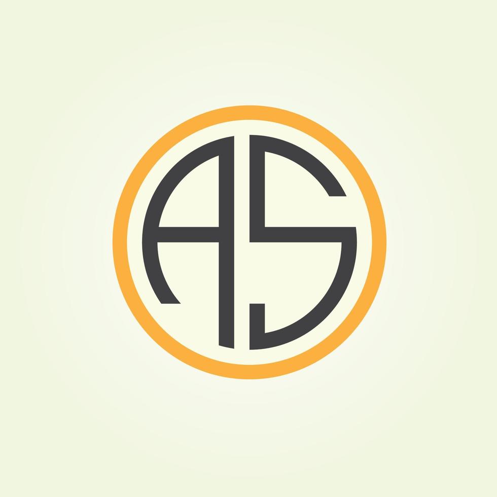 AS Circular  Typography Logo Design vector