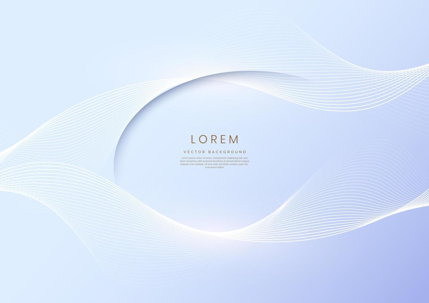 Abstract 3D wave lines dynamic on light blue background. vector