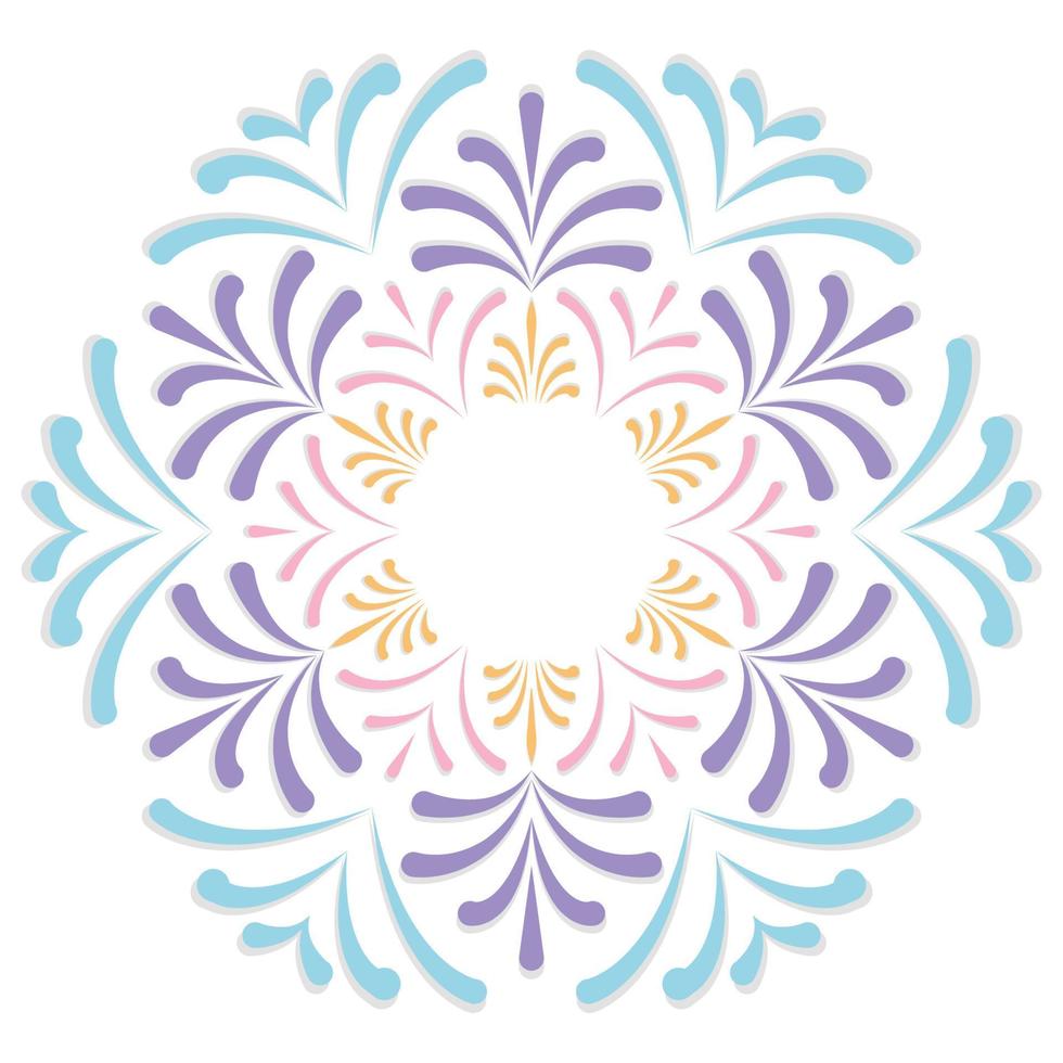 mandala colorido con formas florales vector