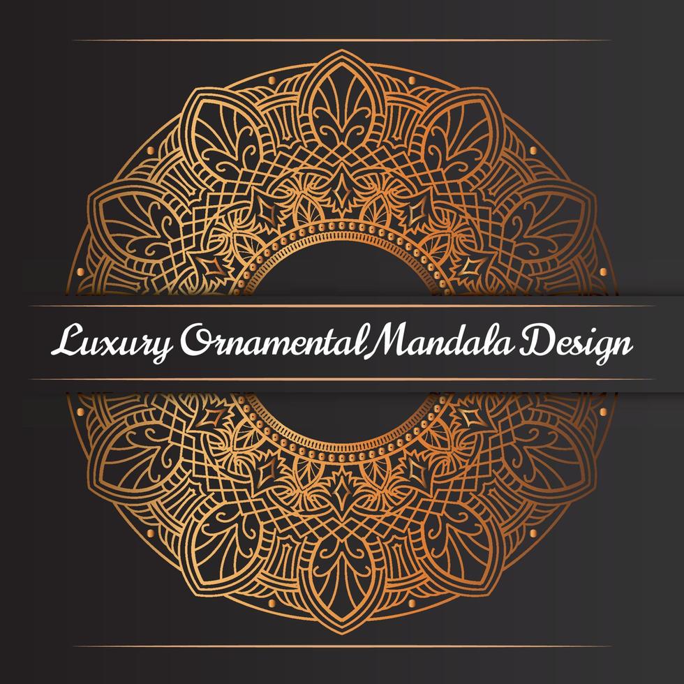 Luxury golden ethnic style mandala background.  Luxury islamic pattern. vector