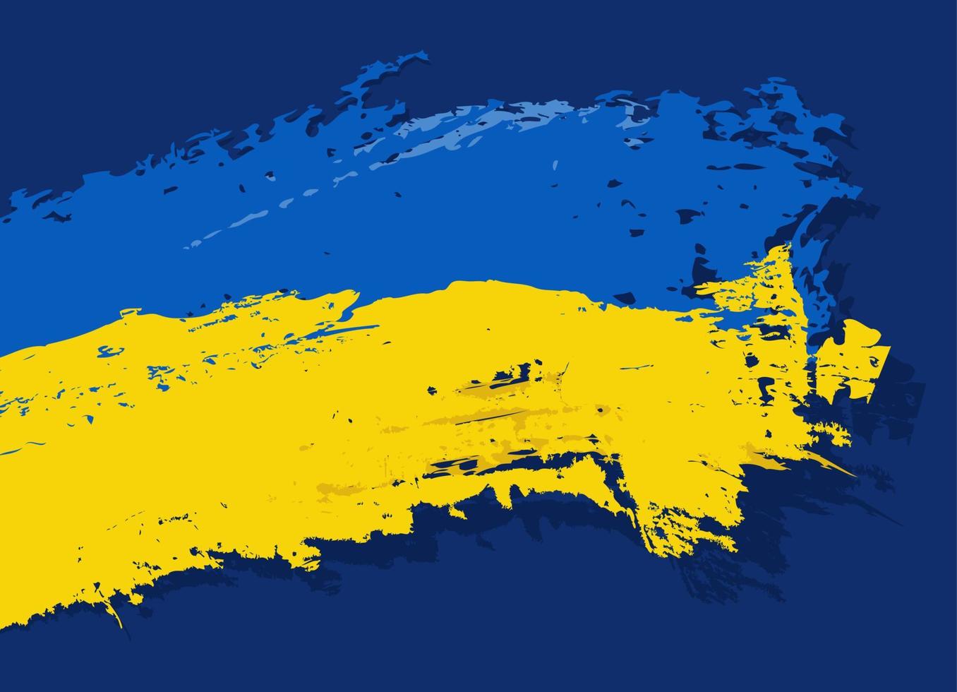 Ilustración de vector de diseño de bandera pintada de Ucrania