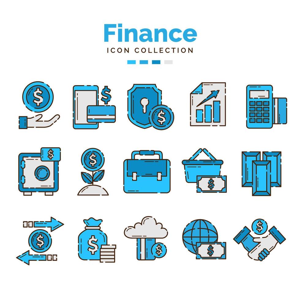 colección de iconos de finanzas vector