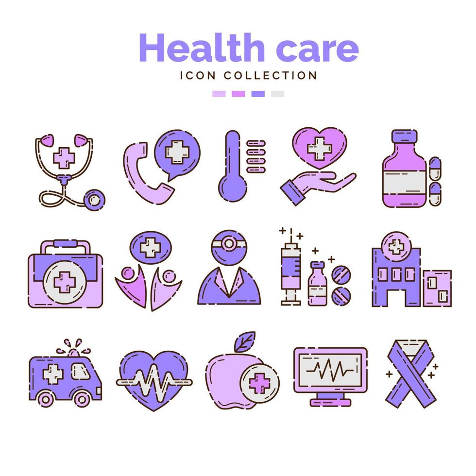 Health care icon collection vector