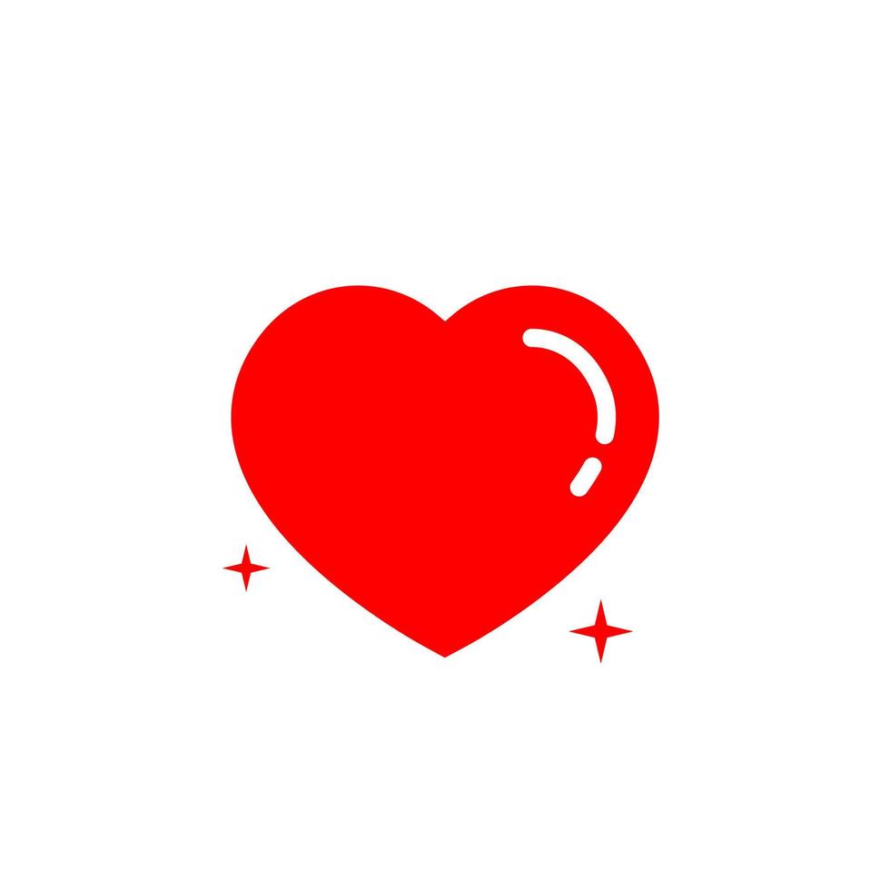 corazón, vector de icono de amor en estilo plano