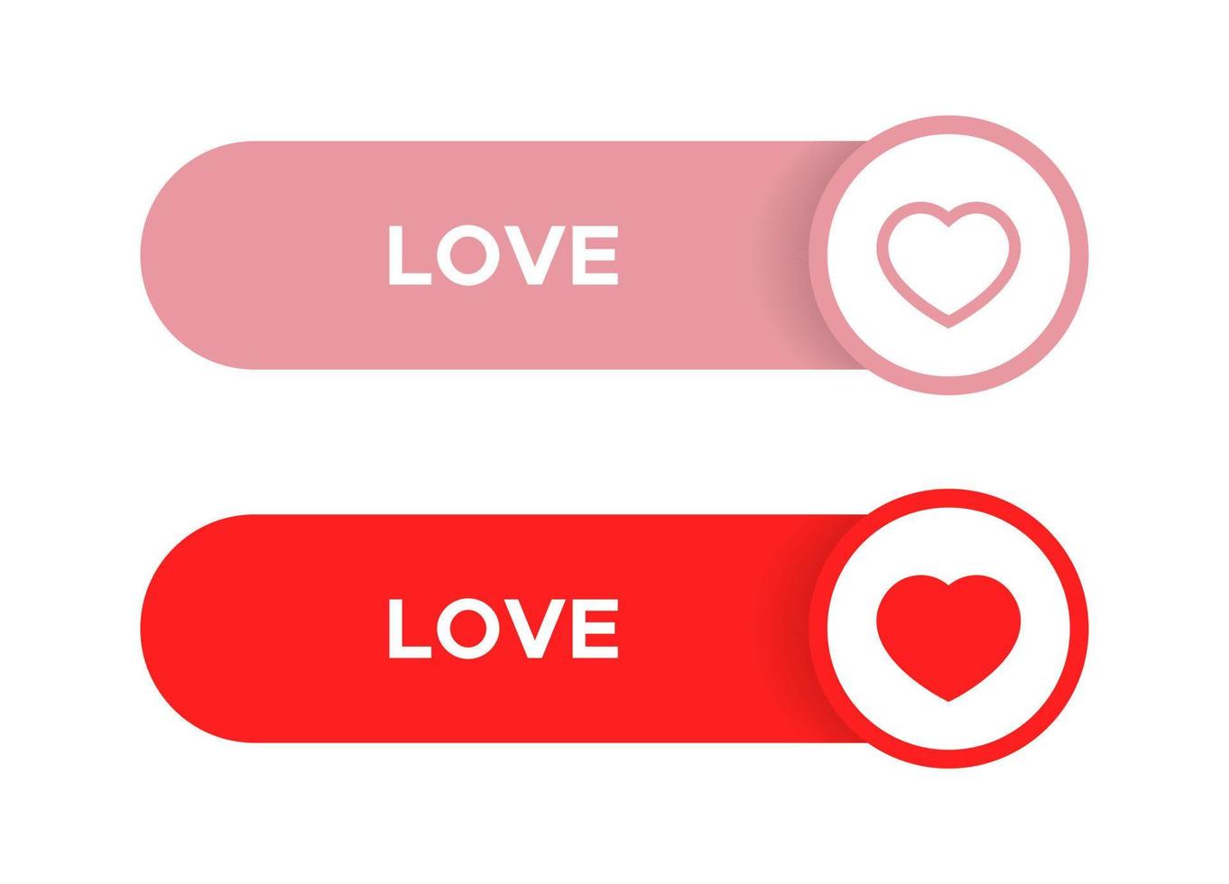 Love, heart button vector. Icon set of social media vector