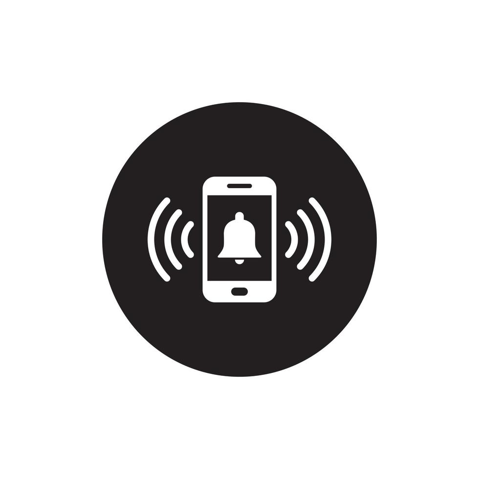 Notification, Ringing Bell Icon on Screen Smartphone vector