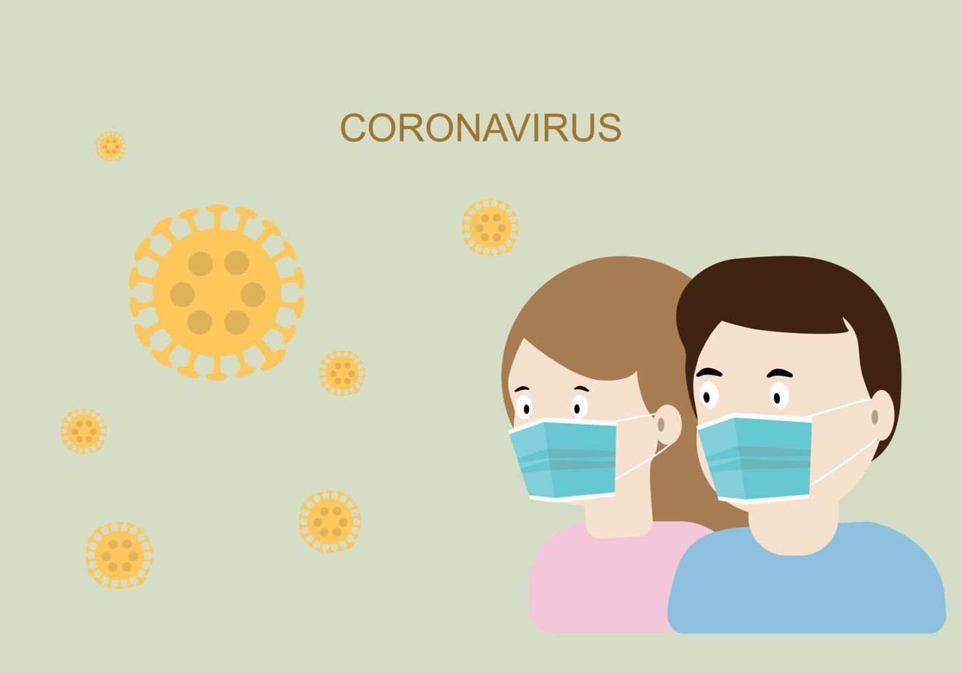 Concepts of wearing protective mask in coronavirus pandemic outbreak vector
