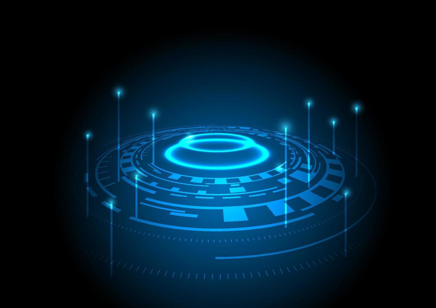 Abstract futuristic technology circle on blue background vector