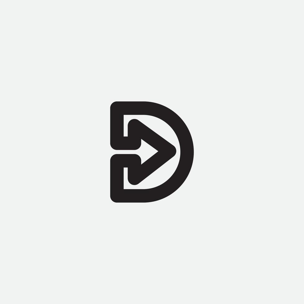 Letter D arrow monogram logo design vector