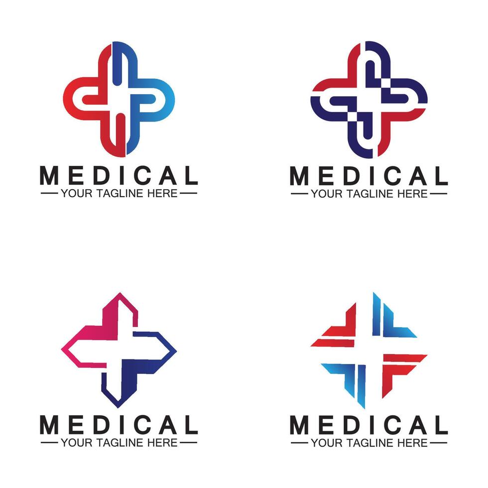 Cruz médica y plantilla de vector de logotipo de farmacia de salud