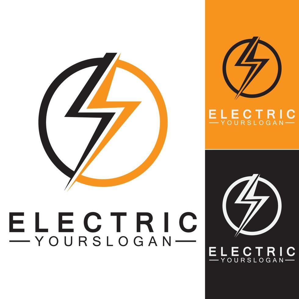 plantilla de diseño de logotipo de electricidad de rayo trueno perno vector