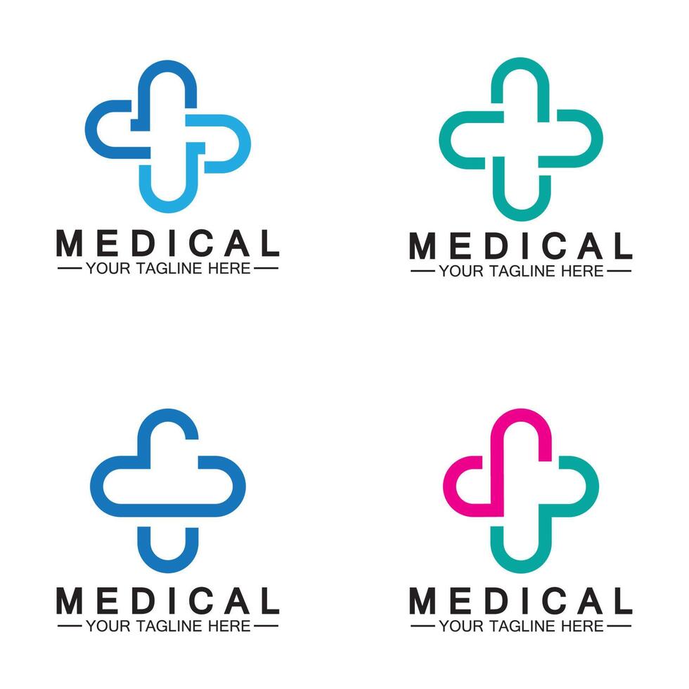 Cruz médica y plantilla de vector de logotipo de farmacia de salud