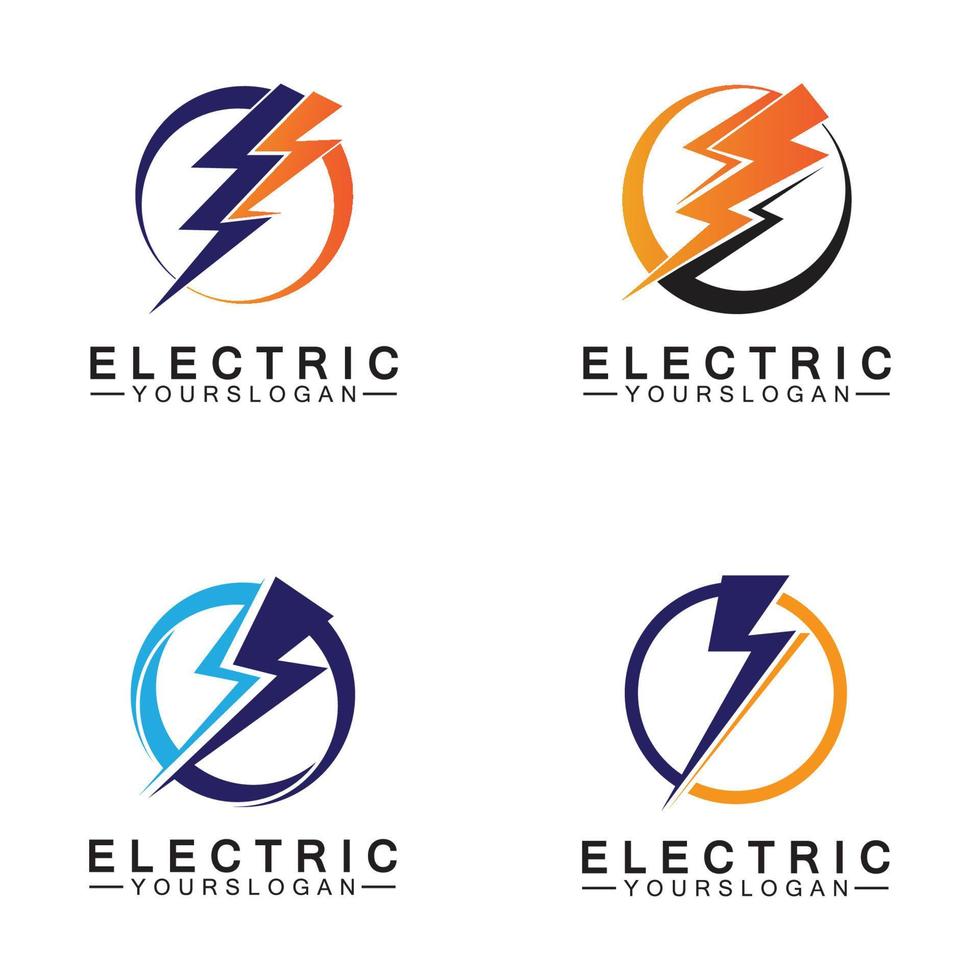 lightning thunder bolt electricity logo design template vector