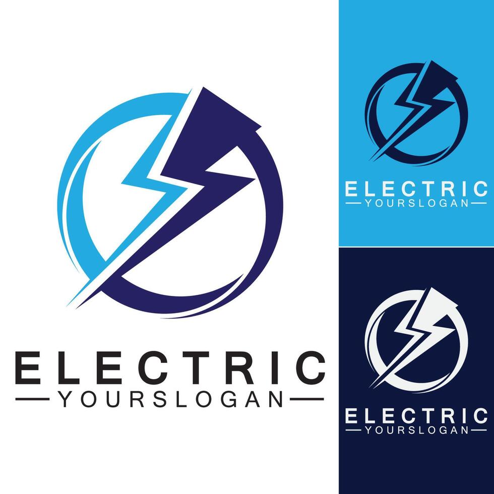 plantilla de diseño de logotipo de electricidad de rayo trueno perno vector