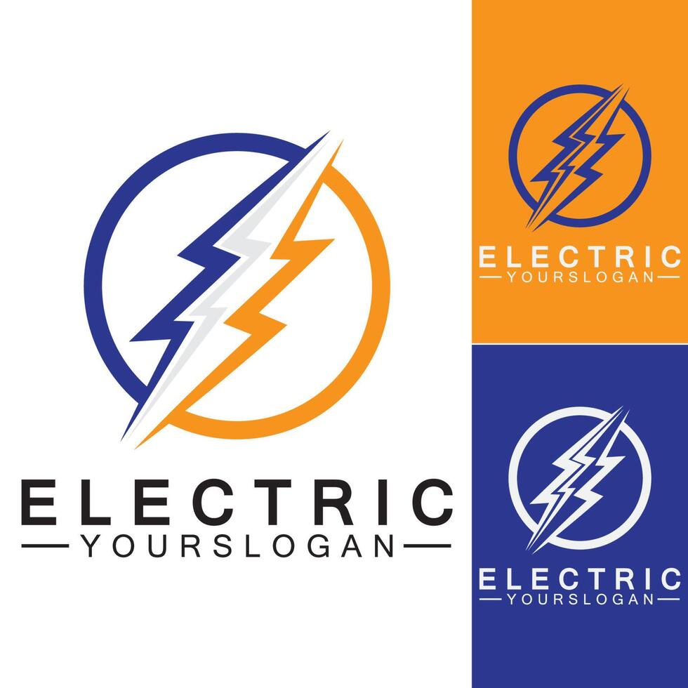 lightning thunder bolt electricity logo design template vector