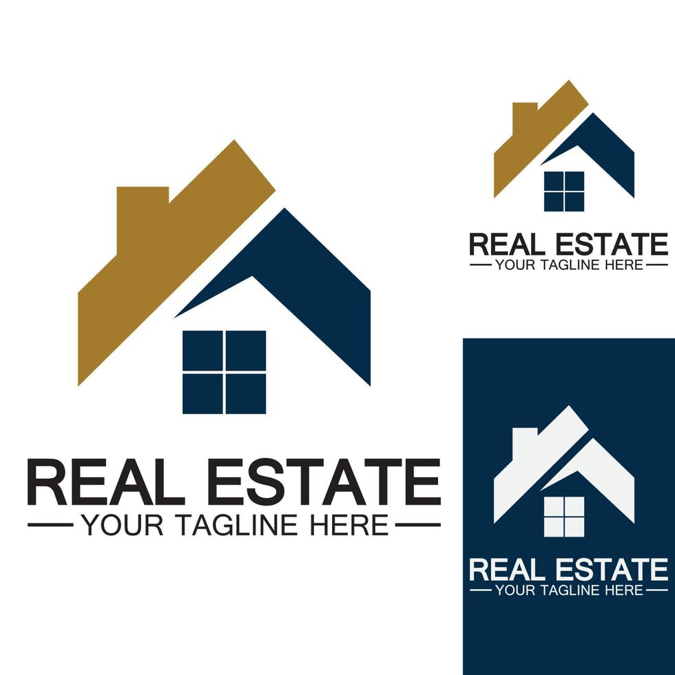 plantilla de logotipo de bienes raíces, construcción, desarrollo inmobiliario y vector de logotipo de construcción