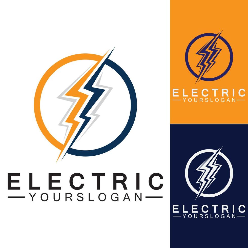 plantilla de diseño de logotipo de electricidad de rayo trueno perno vector