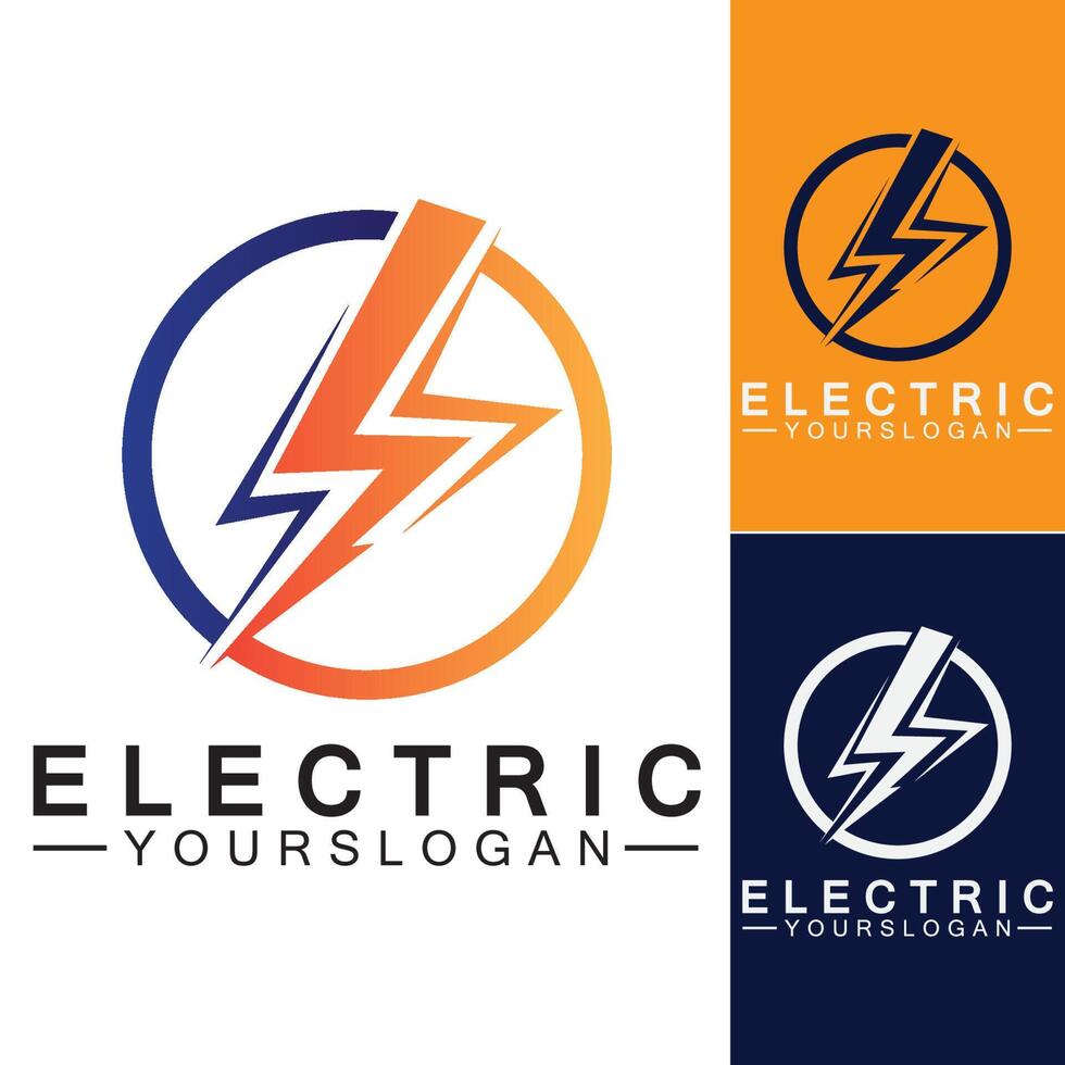 plantilla de diseño de logotipo de electricidad de rayo trueno perno vector