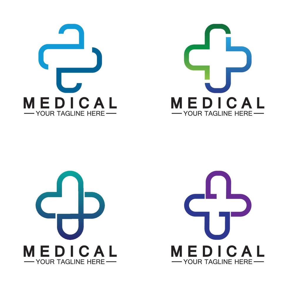 Cruz médica y plantilla de vector de logotipo de farmacia de salud