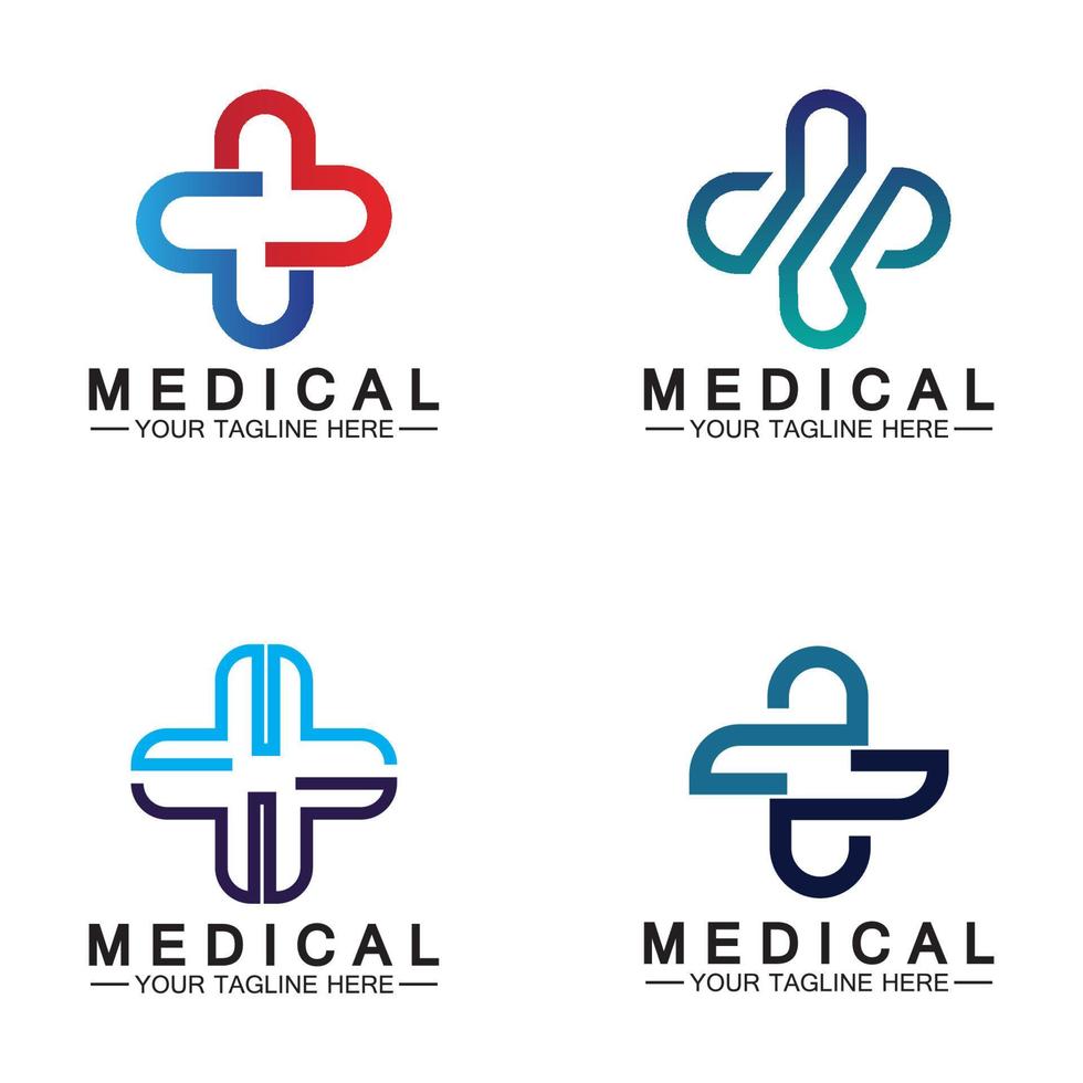 Cruz médica y plantilla de vector de logotipo de farmacia de salud